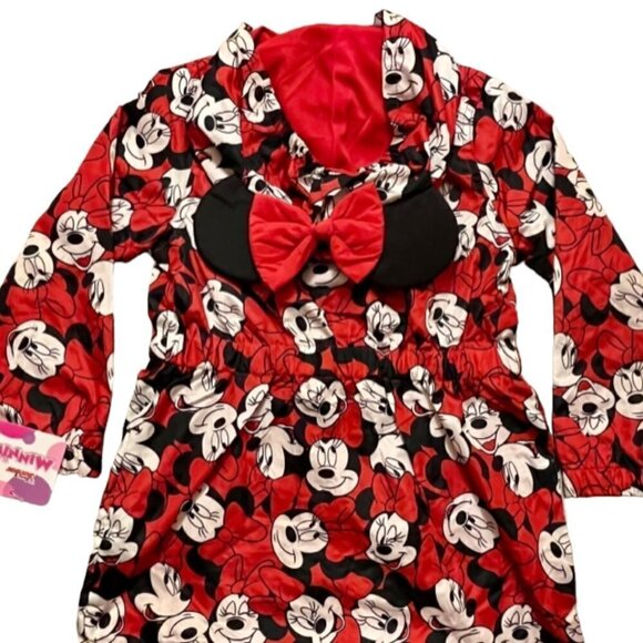 Disney Junior  NWT Girl's Red Minnie Mouse Jacket With Hood Ears Bows Size 6 - Picture 7 of 13